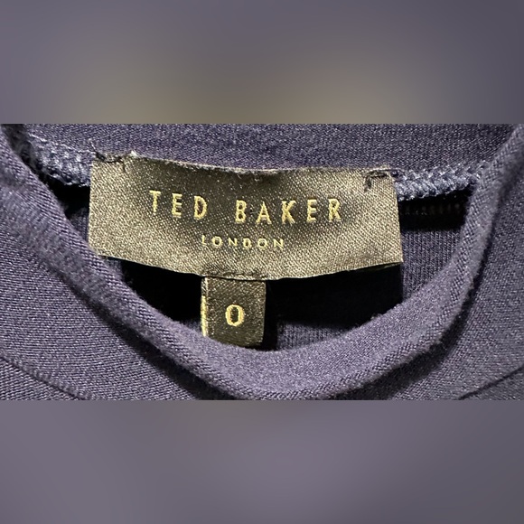 Ted Baker Erlo Striped Sleeveless Bodycon Midi Dress In Navy - Picture 10 of 14